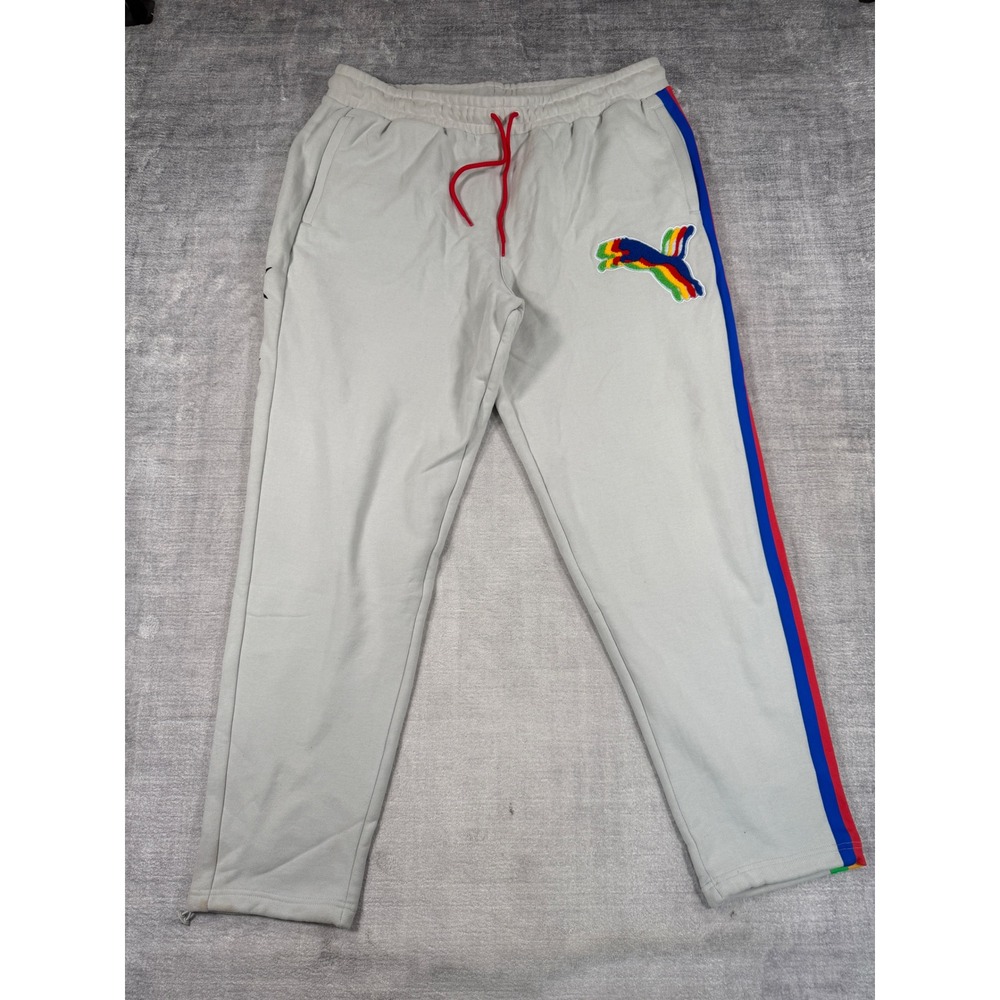 Puma X Fashion Geek All Star Pants Men XXL Gray Sweatpants Joggers Rainbow Star